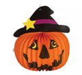 Farolillo de papel de calabaza con sombrero de bruja de 28 cm