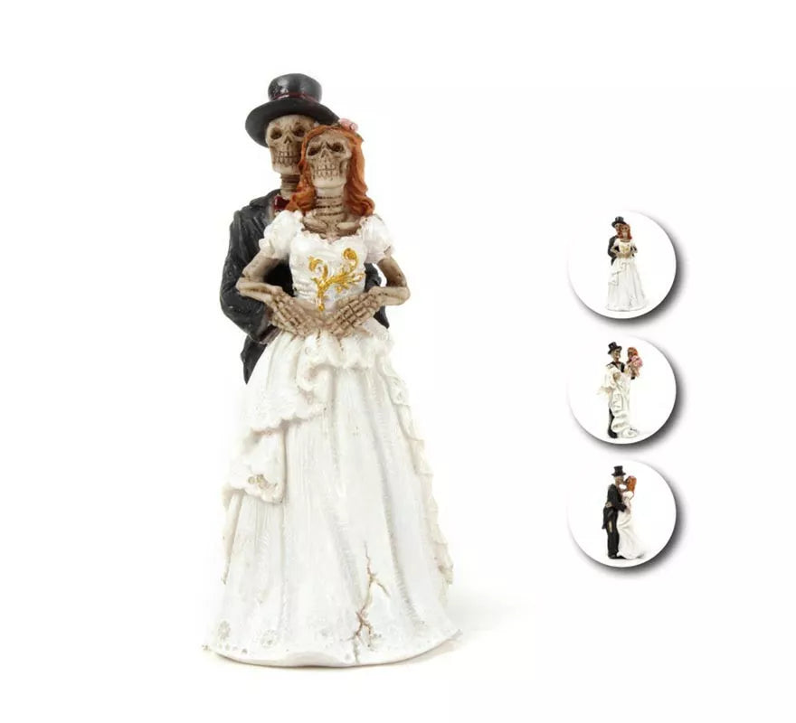 Translation missing: fr.Figura de Novios Esqueleto de resina en modelos surtidos de 3,5x9,8x5 cm