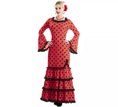 Costume rouge Flamenco pour les femmes
