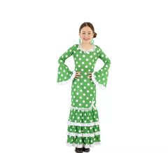 Costume Flamenca vert à pois fille
