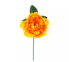 Fleur à pince orange et jaune de 14 cm