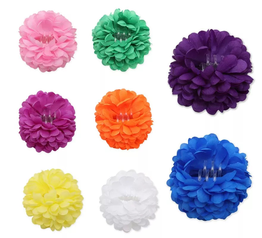 Flor con pinza para el cabello en varios colores de 11 cm