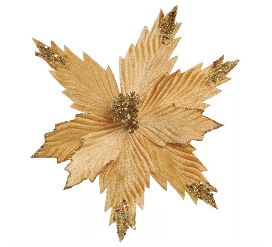 Translation missing: fr.Flor de Navidad Oro de 25 cms