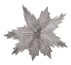 Fleur de Noël argent 25 cms