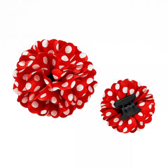 Fleur de Séville rouge à pois blancs et pince de 8 cm