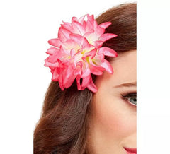 Fleur Tropicale Hawaïenne Rose avec épingle à cheveux