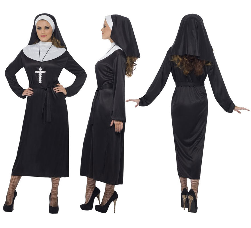 Translation missing: fr.Disfraz de Monja color Negro para Mujer talla S