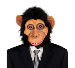 Masque en forme de tête de singe avec des cheveux