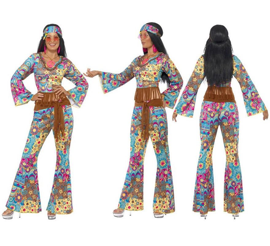 Translation missing: fr.Disfraz Hippy Flower Power para Mujer talla S