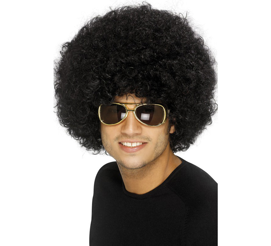 Translation missing: es.Peluca Años 70 o Funky Afro negra de 120 gr