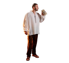 Chemise de Tavernier Médiéval avec cordons pour homme