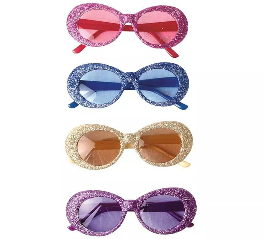 Translation missing: fr.Gafas Años 60 con purpurina en colores surtidos