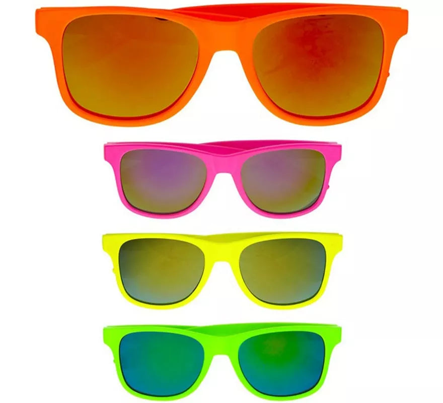 Translation missing: fr.Gafas Años 80 neón con Lentes en colores surtidos