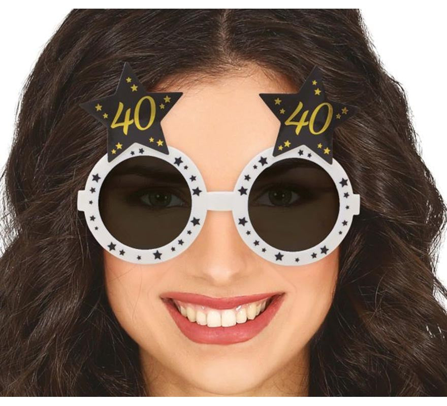 Translation missing: fr.Gafas Blancas con Estrellas 40 Años