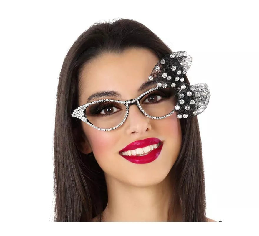 Translation missing: fr.Gafas Brillantes Plateadas con Lazo