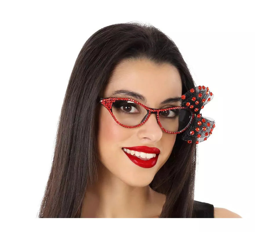 Translation missing: fr.Gafas Brillantes Rojas con Lazo