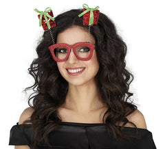 Lunettes avec des cadeaux de Noël