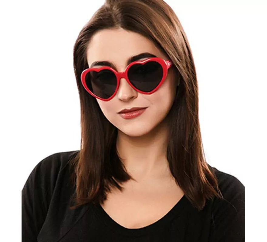 Gafas de Corazones Rojas