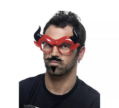 Lunettes de Diable avec une Moustache, un Bouc et des Cornes
