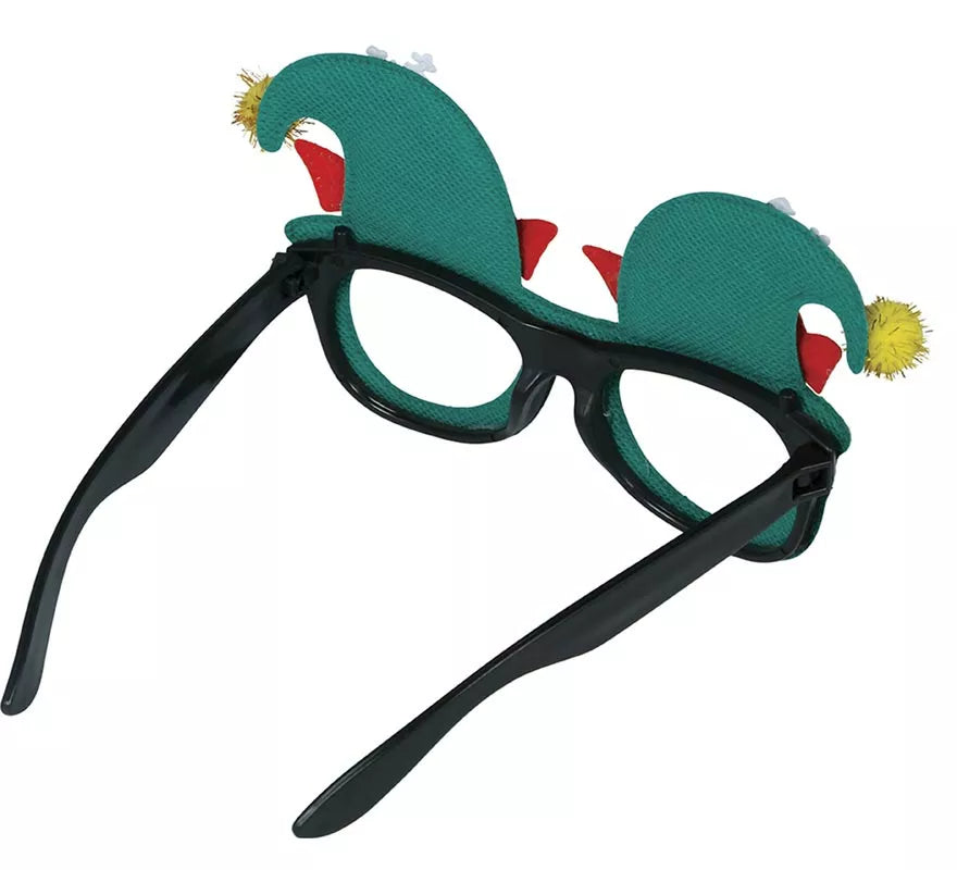 Gafas de Elfo con Zapatos y Copos de Nieve