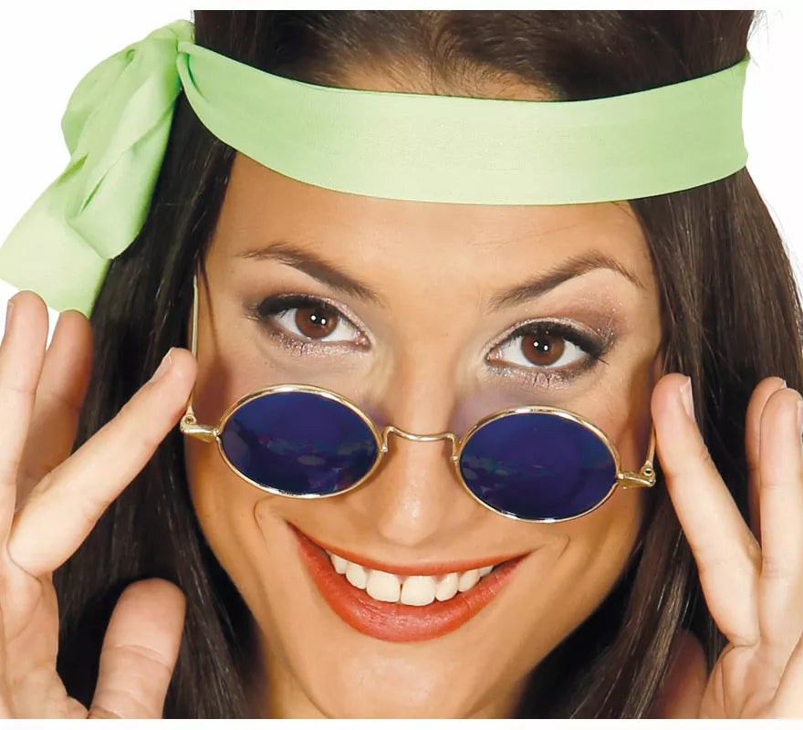 Translation missing: fr.Gafas de Hippie circulares en varios colores adulto