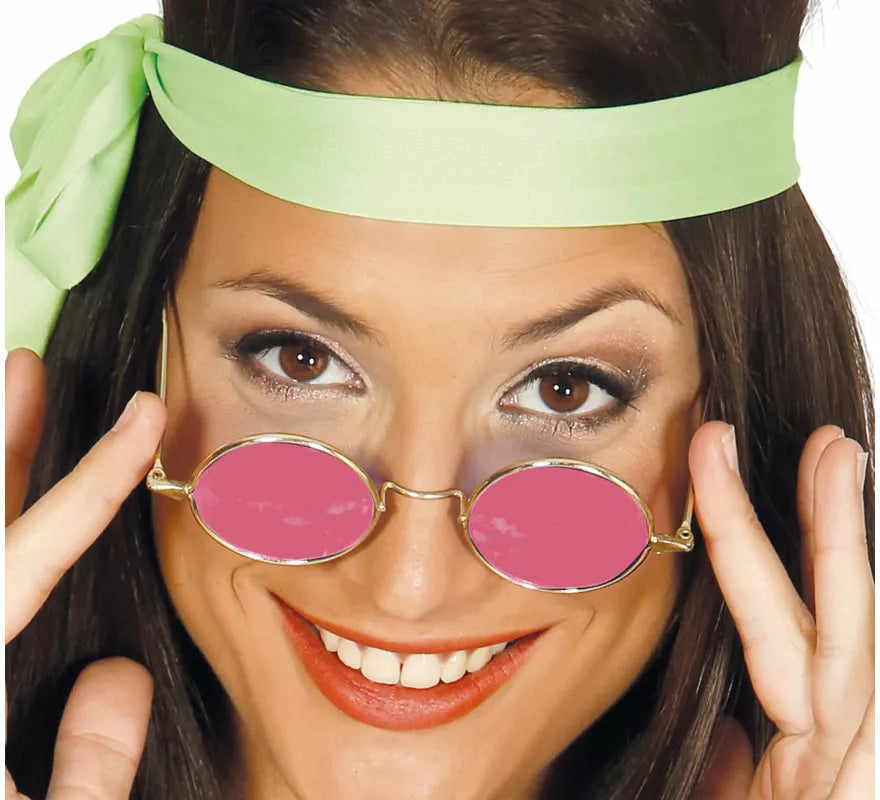 Translation missing: fr.Gafas de Hippie circulares en varios colores adulto