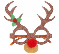 Lunettes de Noël Rudolph Renne avec bois et nez