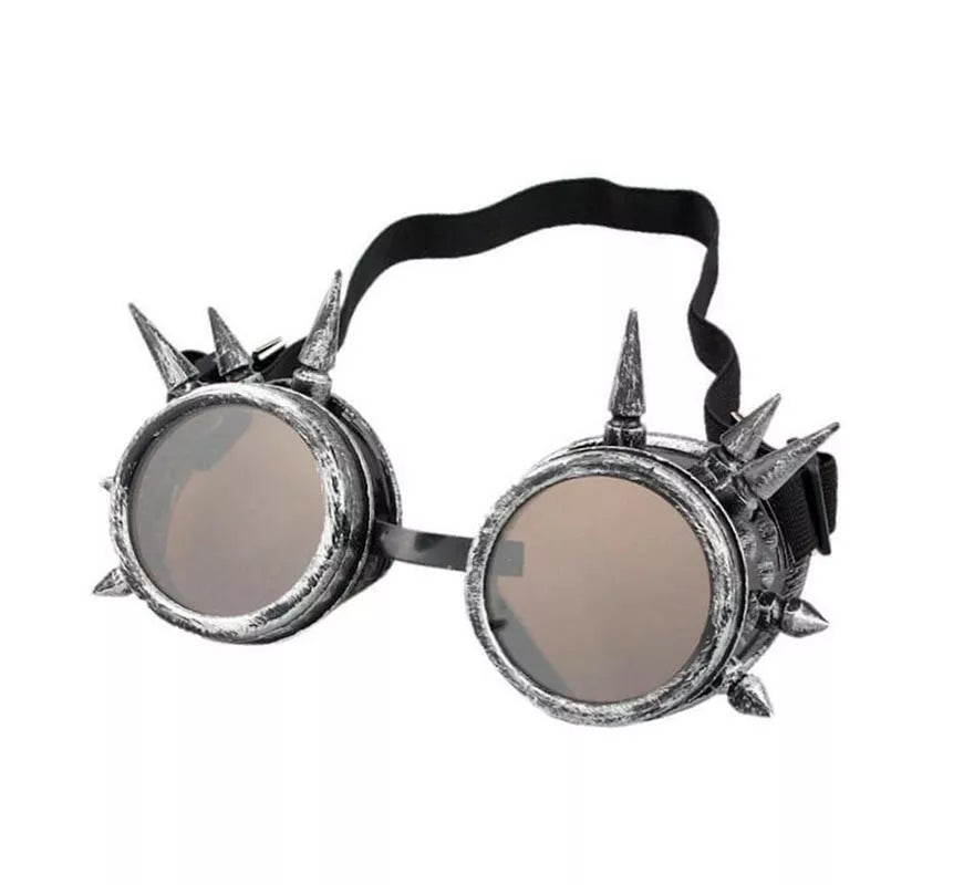 Translation missing: fr.Gafas de Steampunk plateada con púas