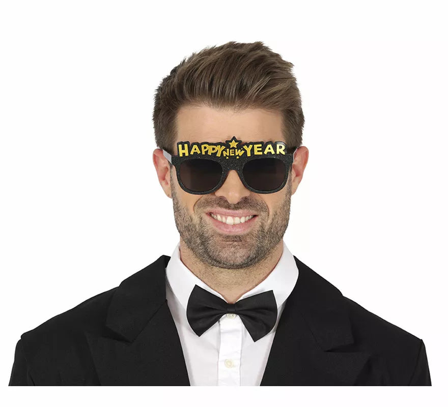 Translation missing: fr.Gafas Happy New Year negras adulto