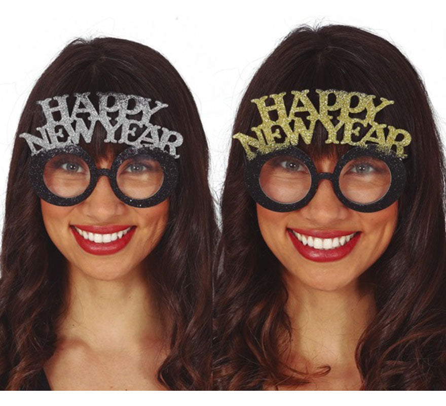 Translation missing: fr.Gafas 'Happy New Year' Plata y Oro Surtido