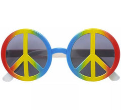 Lunettes de paix hippie multicolores