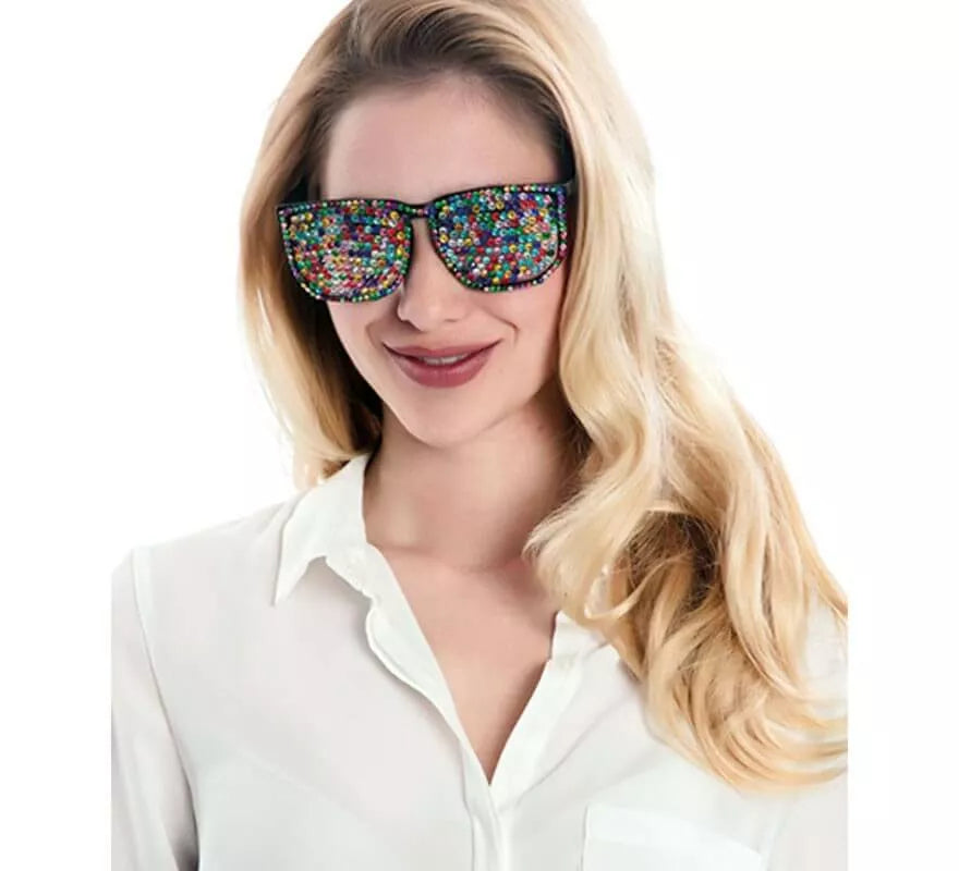Translation missing: fr.Gafas Negras con Brillantes Multicolor