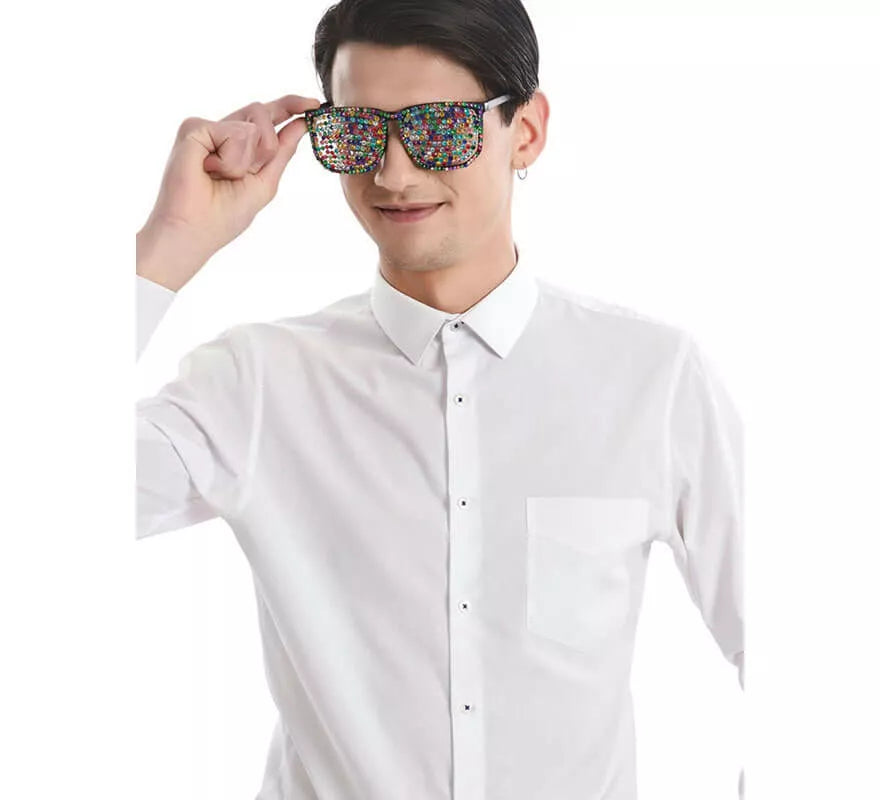 Translation missing: fr.Gafas Negras con Brillantes Multicolor