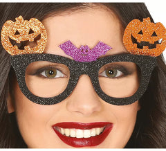 Lunettes noires avec citrouilles et chauve-souris