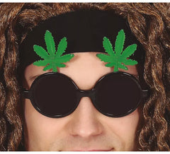 Verres Noirs avec Feuilles de Marijuana