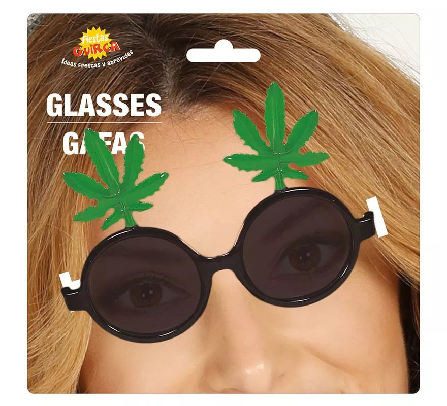 Translation missing: fr.Gafas Negras con Hojas de Marihuana
