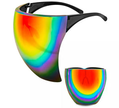 Lunettes de protection ou écran facial à verres miroir arc-en-ciel
