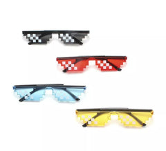 Lunettes noires à pixels pointillés de couleurs assorties pour adultes