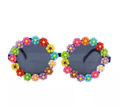 Lunettes rondes avec des fleurs