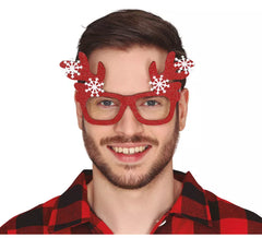 Lunettes rouges avec bois de renne