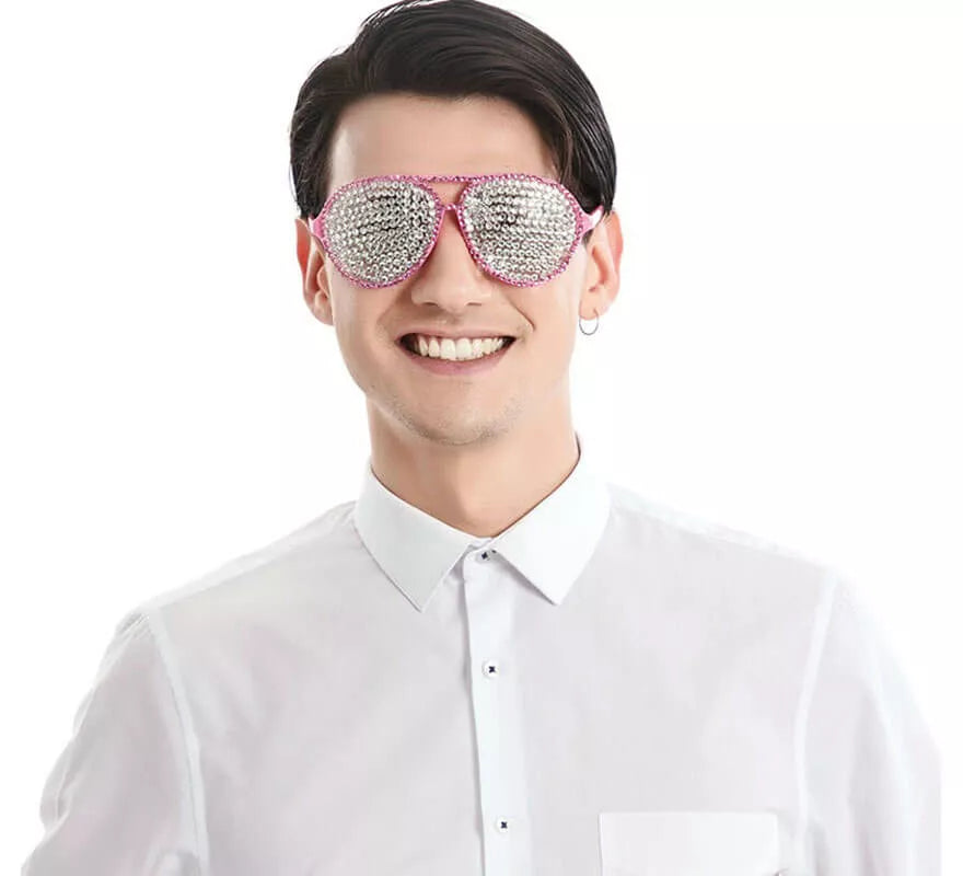 Translation missing: fr.Gafas Rosa con Brillantes Plateados