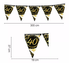 Fanion 40 Ans de Papier 300 cm 19X27 cm