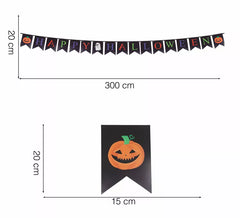 Fanion citrouille 300 cm 15X20 cm (Haute qualité)