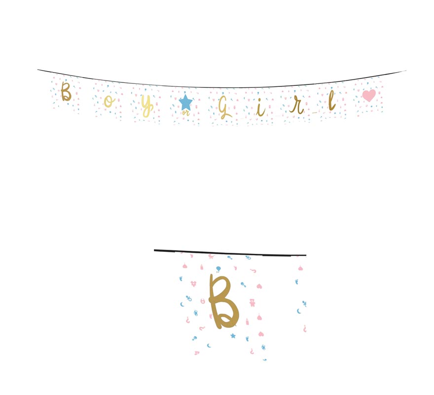 Gallardete It's a Boy or a Girl de 220 cm