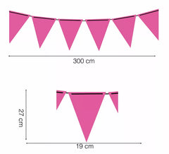 Fanion Papier Fuchsia Fluo 300 cm 19X27 cm