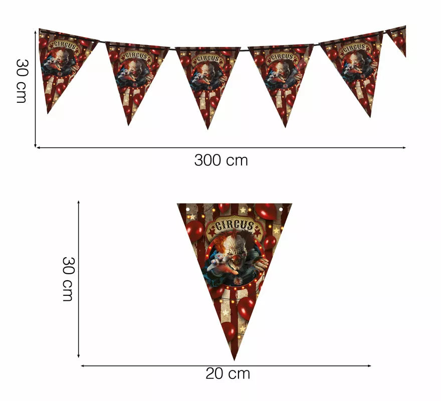 Translation missing: fr.Gallardete Payaso de Papel de 300 cm 19X27 cm
