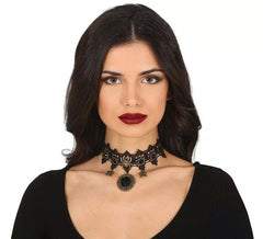 Choker avec Pierre Noire et Araignées