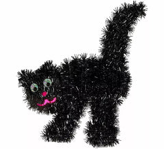 Chat en guirlandes noires 30x36 cm