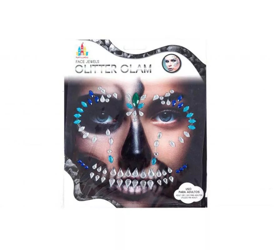Translation missing: fr.Gemas Faciales Adhesivas Calavera azul
