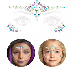 Bijoux adhésifs pour le visage de sorcières pour enfants